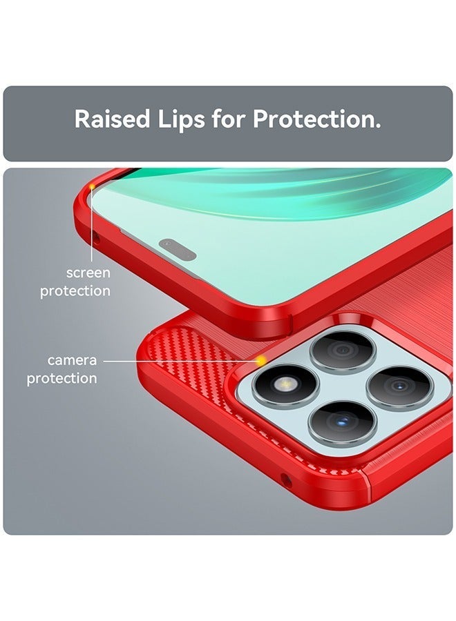 X-level HONOR X8b 4G Case Cover with Carbon Fiber Shockproof Rugged Shell Anti-Scratch Easy Install Anti-Scratch Soft TPU Comfortable Touch Back Cover Protective Accessory for HONOR X8b - Image 2