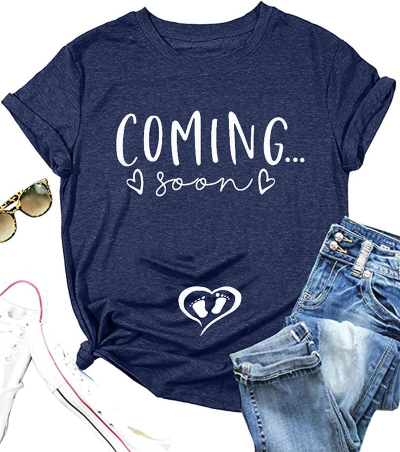 Coming Soon Women'S T-Shirt Mom Pregnant Share Joy Mom T-Shirt Women - Image 2