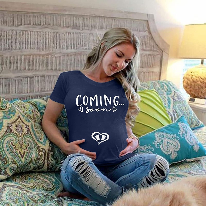 Coming Soon Women'S T-Shirt Mom Pregnant Share Joy Mom T-Shirt Women - Image 3
