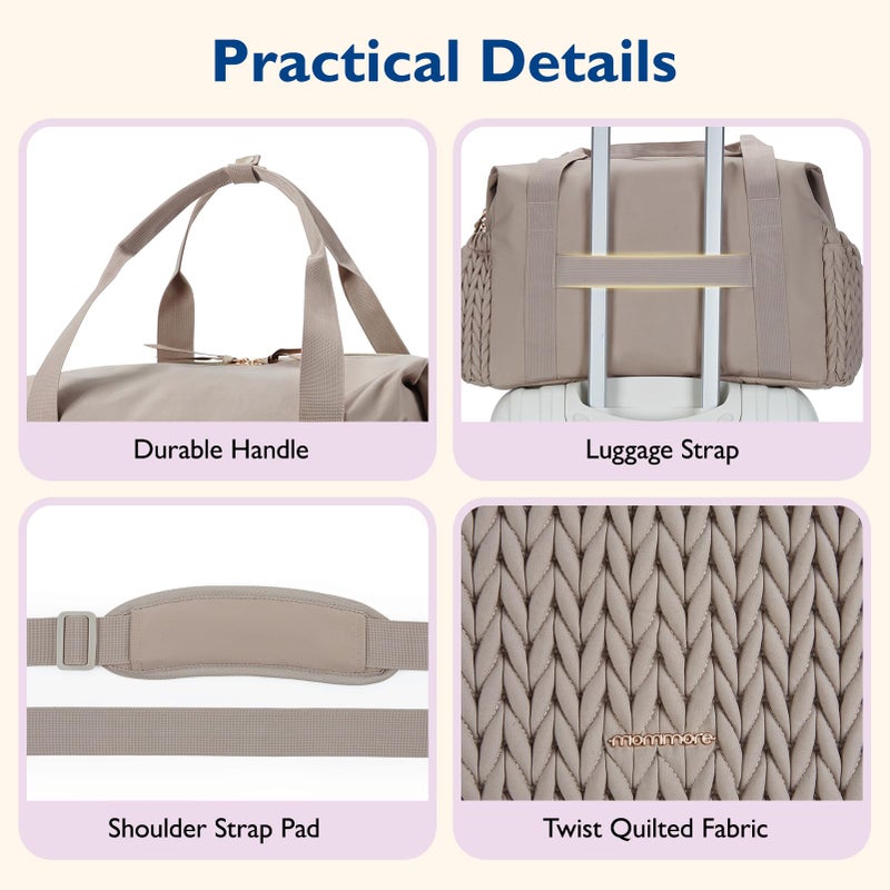 mommore Diaper Bag Tote, Large Capacity Travel Diaper bags, Hospital Bag for Labor Delivery, Baby Bag with Pacifier Case, Changing Pad - Image 5