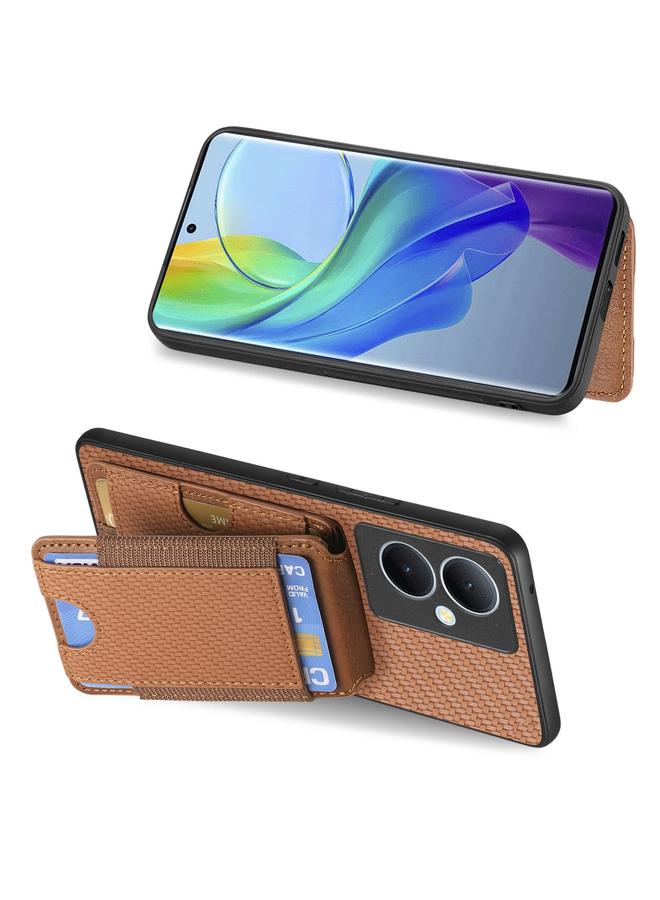 erorex Case For vivo X90 Carbon Fiber Vertical Flip Wallet Stand Phone Case - Image 5