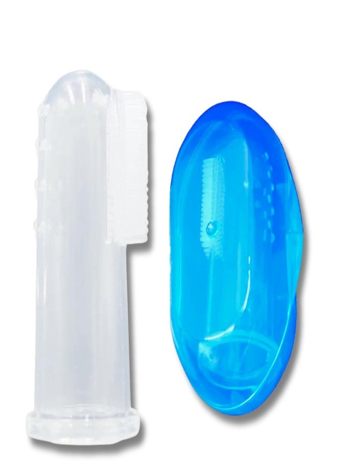 ATIPRIYA Finger Brush with Cover for Kids - Infant Silicone Finger Toothbrush with Case Tongue Brush Oral Cavity Cleaning Tool, Finger Toothbrush,Baby Finger Toothbrush - Image 1