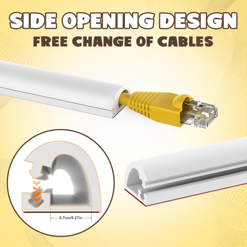 PVC wire slot, surface-mounted self-adhesive and anti-stepping decorative household wire, network cable, wire slot soft line wiring invisible, card slot type 2 meters, black - Image 3