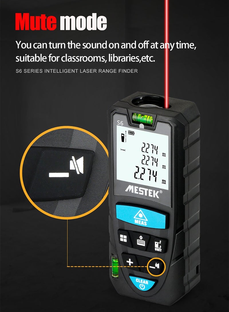 MESTEK Portable Handheld Digital Laser Rangefinder 50m Intelligent High Precision Infrared Electronic Ruler Double Physical Level Bubbles Laser Ruler - Image 5