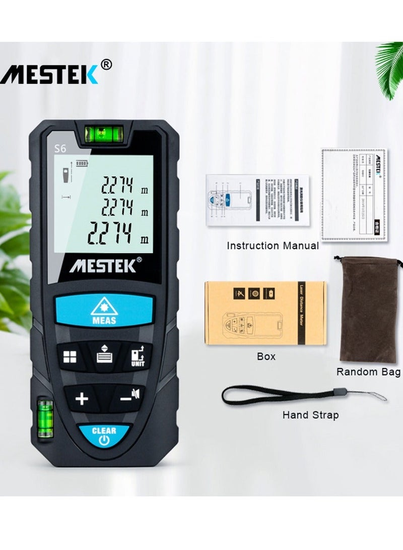 MESTEK Portable Handheld Digital Laser Rangefinder 50m Intelligent High Precision Infrared Electronic Ruler Double Physical Level Bubbles Laser Ruler - Image 2