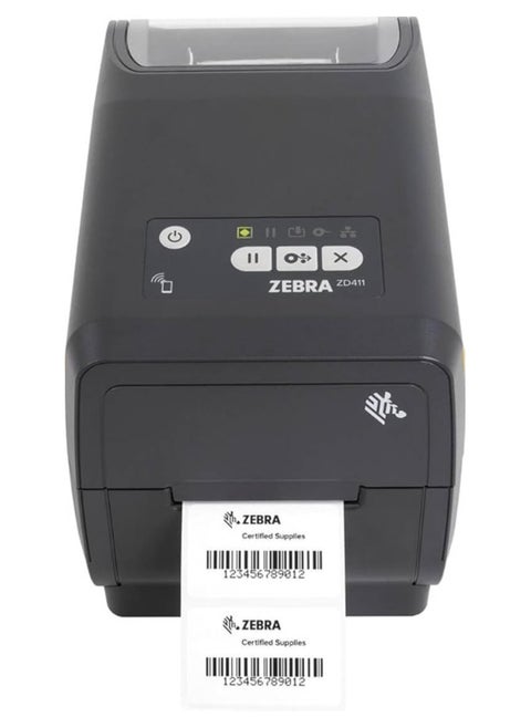 ZD411 ZEBRA Thermal Transfer Desktop Printer, 203 - 203 DPI Max Resolution, 152mm/sec Print Speed, Bluetooth (BLE) and USB Port Interfaces, 1D, 2D Built-In Barcodes