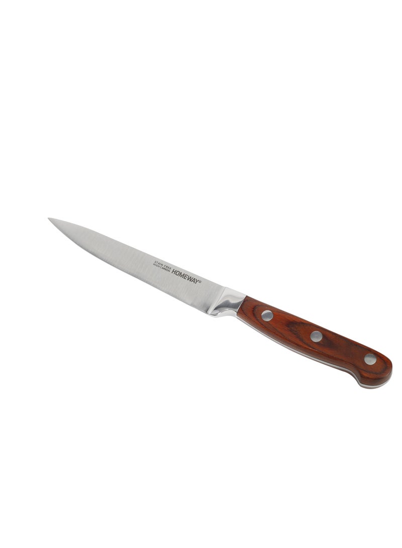 Homeway Utility Knife 6" with Wooden Handle – Durable, Sharp, and Versatile Kitchen Tool for Cutting and Slicing - Image 2