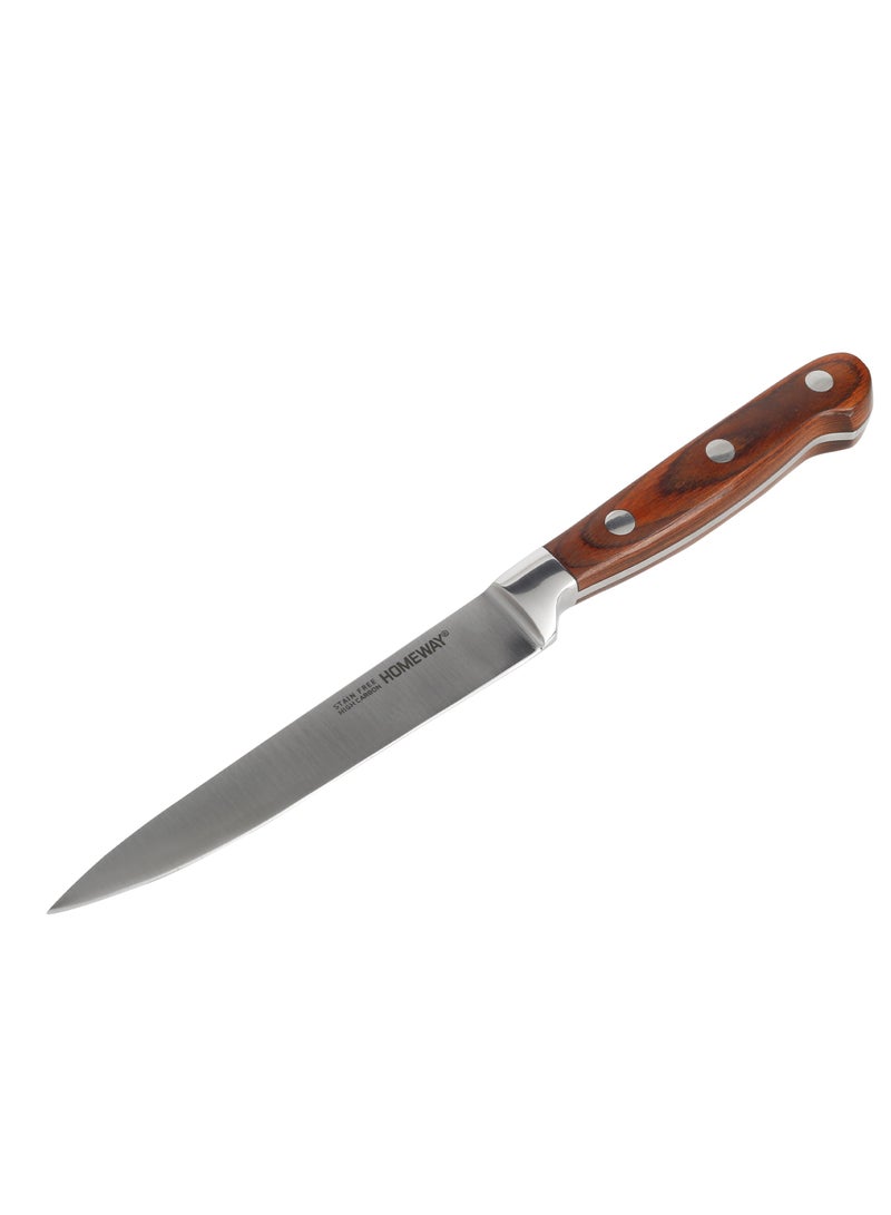 Homeway Utility Knife 6" with Wooden Handle – Durable, Sharp, and Versatile Kitchen Tool for Cutting and Slicing - Image 3
