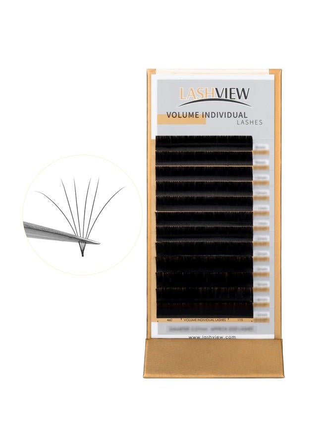 LASHVIEW رموش روسية بحجم 0.03 مم سمك C Curl 8-15 مم مجموعة مختلطة رموش فردية صناعية ناعمة شبه دائمة من كوريا (للاستخدام في صالونات المحترفين) - Image 1