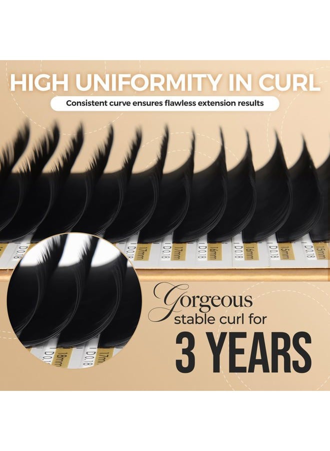 LASHVIEW رموش روسية بحجم 0.03 مم سمك C Curl 8-15 مم مجموعة مختلطة رموش فردية صناعية ناعمة شبه دائمة من كوريا (للاستخدام في صالونات المحترفين) - Image 3