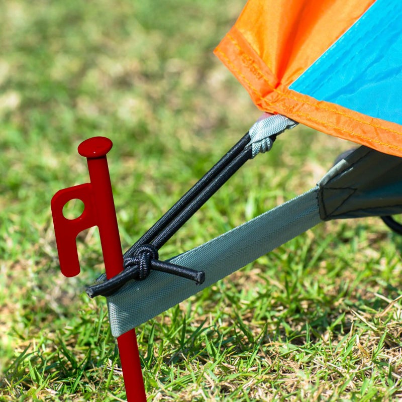 RIY 8 Pack Tent Stakes Heavy Duty 12 inch Steel Tent Pegs for Camping Unbreakable and Inflexible-Red - Image 5