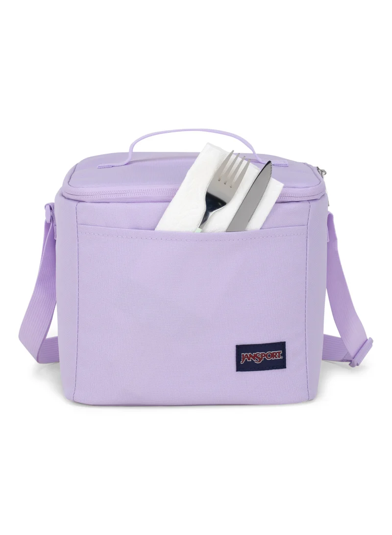 جان سبورت JanSport Super Snack Lunch Bag, Pastel Lilac, Insulated Main Compartment, Lightweight, Reusable Lunch Tote for School, Work & Travel