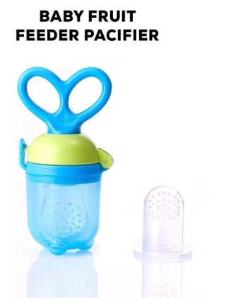 Silicone Fruit Feeder For Baby Infant With Pacifier Nibbler For Baby Food Grade Baby Teether Training Massaging Teething Toy Fresh Food Fruit Feeder Pacifier For Baby Infant 4+ Months Blue - view 5