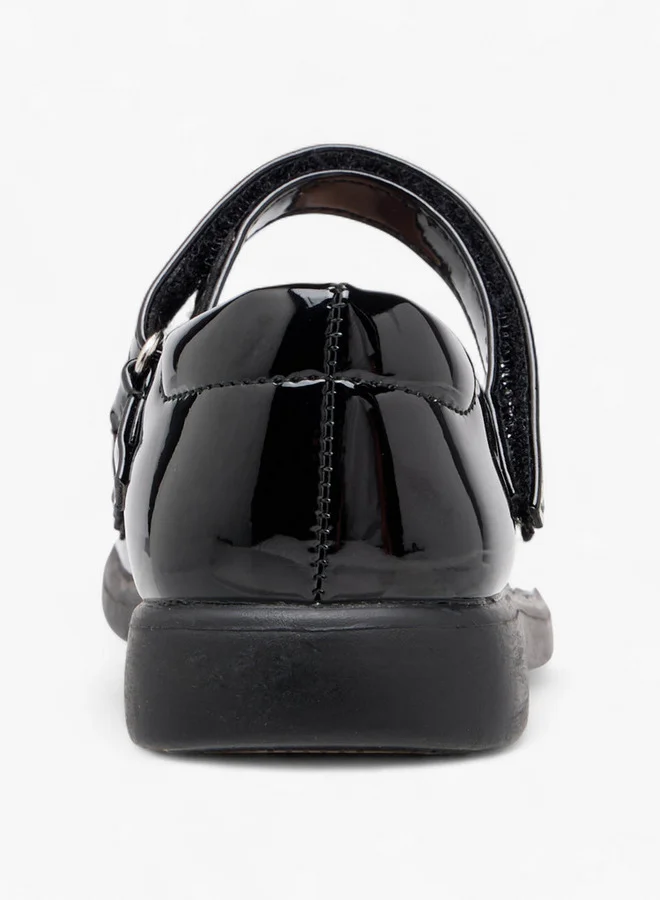 Flora Bella By Shoexpress Girls Butterfly Applique Mary Jane School Shoes with Hook and Loop Closure