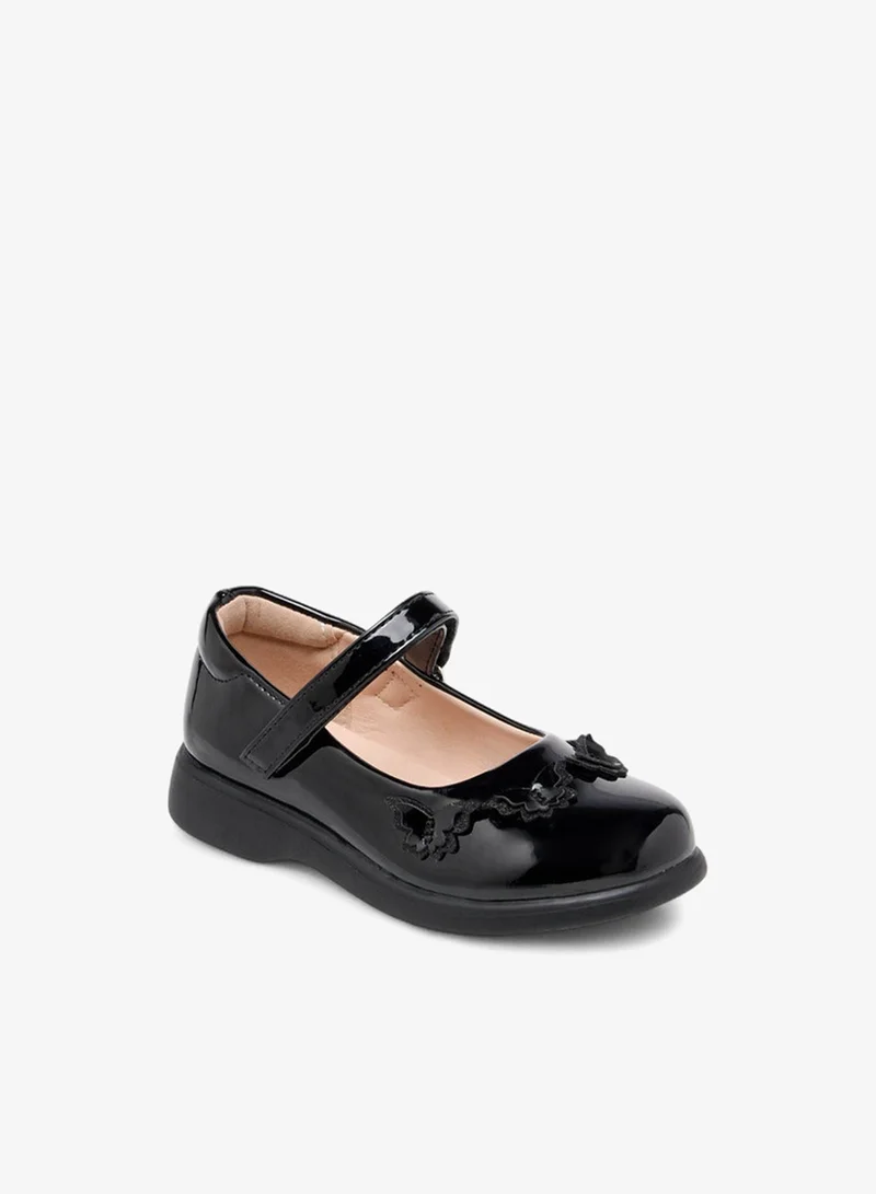 Flora Bella By Shoexpress Flora Bella Butterfly Applique Mary Jane School Shoes With Hook And Loop Closure