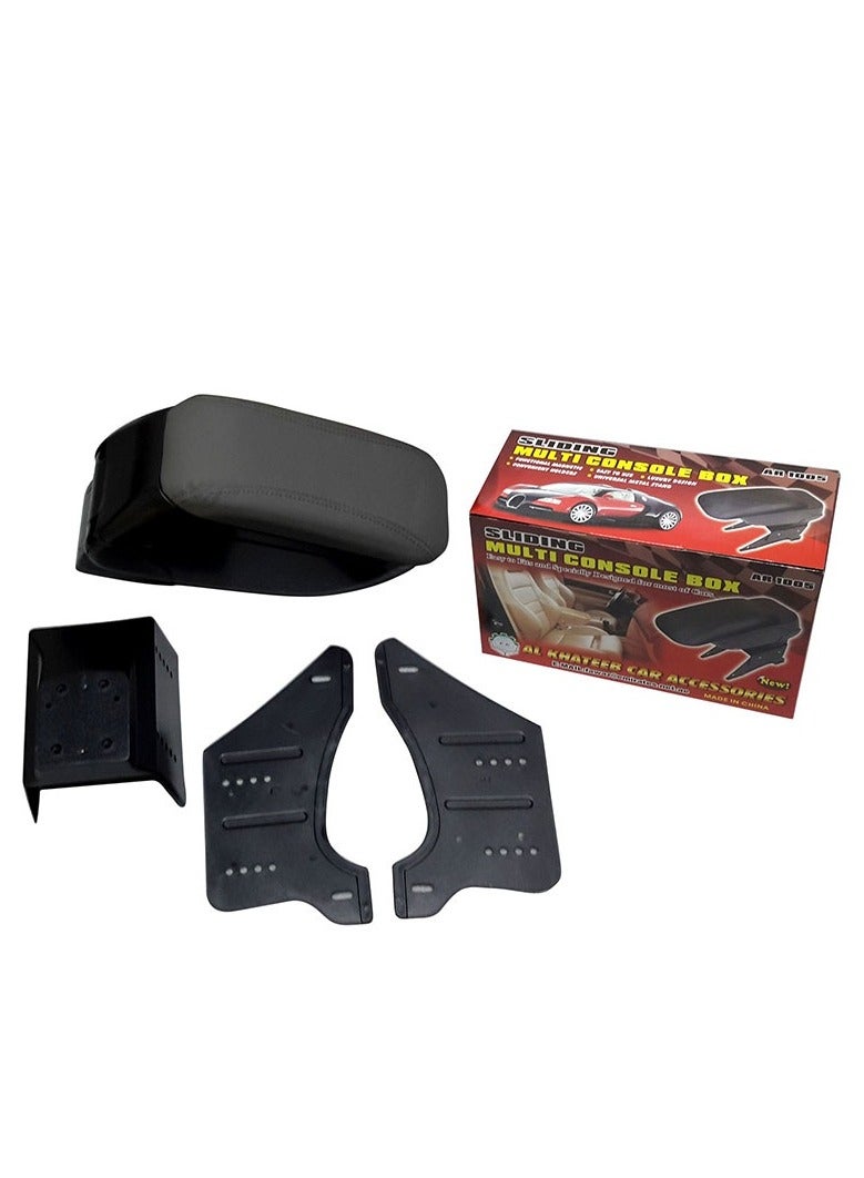 Al Khateeb Universal Car Center Deluxe Sliding Multi Console Arm Rest Sliding Box, Gray