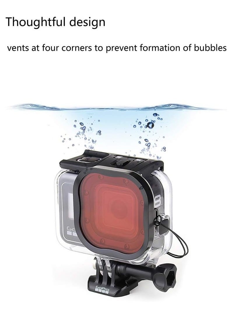 Anmi 3-Pack Dive Filters for GoPro Hero 8 9 10 11 12 Official Waterproof Housing Case (Red, Light Red, Magenta Filters) - Color Correction in Deep Diving/Scuba Snorkeling/Underwater Photography  - Image 4