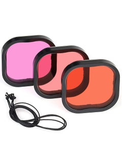 Anmi 3-Pack Dive Filters for GoPro Hero 8 9 10 11 12 Official Waterproof Housing Case (Red, Light Red, Magenta Filters) - Color Correction in Deep Diving/Scuba Snorkeling/Underwater Photography  - Image 1