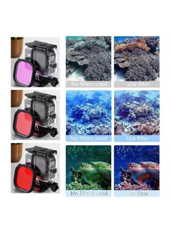 Anmi 3-Pack Dive Filters for GoPro Hero 8 9 10 11 12 Official Waterproof Housing Case (Red, Light Red, Magenta Filters) - Color Correction in Deep Diving/Scuba Snorkeling/Underwater Photography  - Image 5