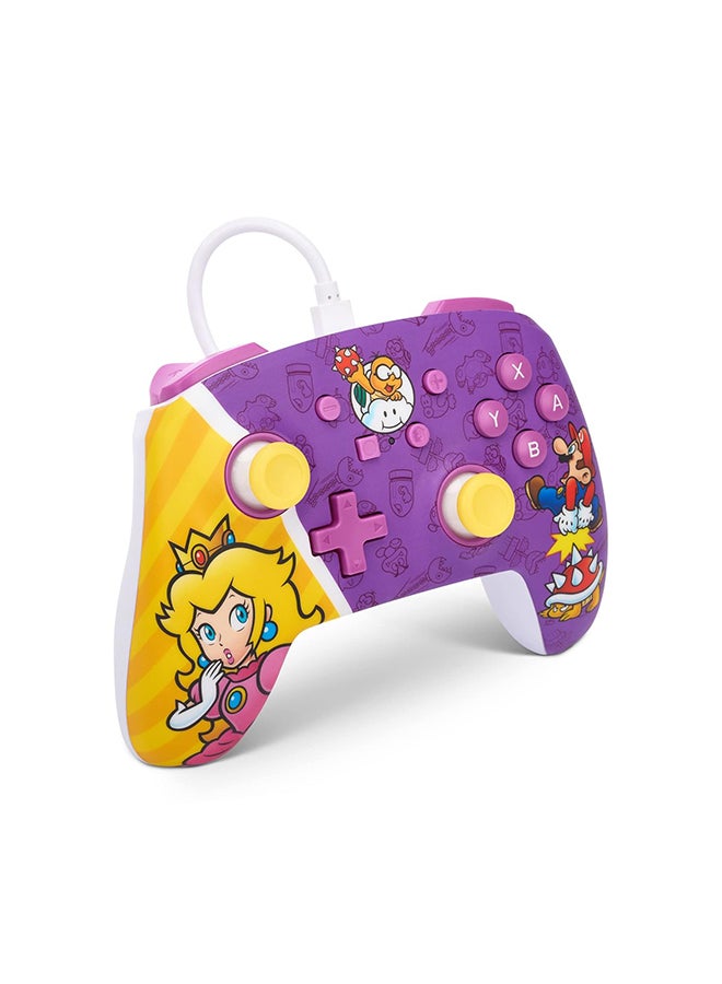 PowerA Enhanced Nintendo Switch Wired Controller - Princess Peach Battle, Mario, Gamepad, 10Ft Cable, 3.5Mm Headphone Jack, Mappable Advanced Gaming Buttons, No Batteries Required - Image 2