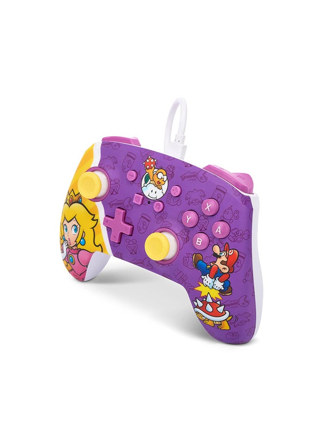 PowerA Enhanced Nintendo Switch Wired Controller - Princess Peach Battle, Mario, Gamepad, 10Ft Cable, 3.5Mm Headphone Jack, Mappable Advanced Gaming Buttons, No Batteries Required - Image 4