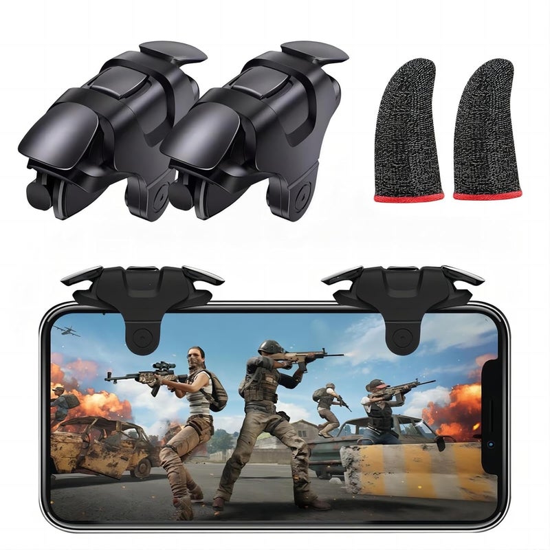 Sunkizzrs ® Pubg Triggers for Mobile | Trigger for Pubg Mobile | Best Pubg Triggers | Gaming Trigger Clip Design Conductive for BGMI/FreeFire/COD Mobile/Etc with Pubg Anti-Slip Thumb Sleeve - Image 1