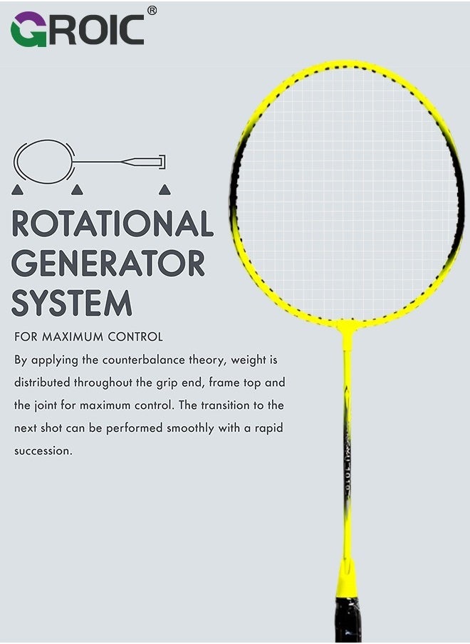 GROIC - 2 Pieces Badminton Set,Outdoor sports set,Badminton Set Including 1 Badminton Bag,2 Rackets,3 Badminton Balls,Outdoor Sports Equipment - Image 1