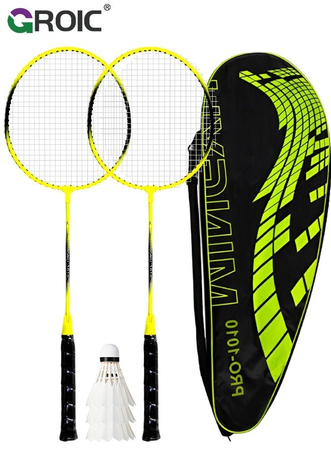 GROIC - 2 Pieces Badminton Set,Outdoor sports set,Badminton Set Including 1 Badminton Bag,2 Rackets,3 Badminton Balls,Outdoor Sports Equipment - Image 1