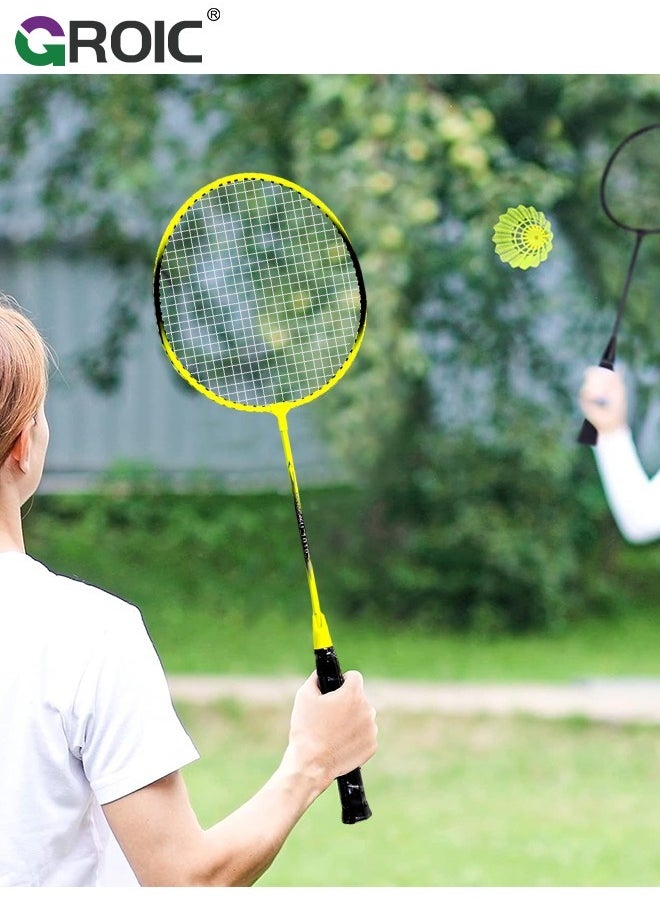 GROIC - 2 Pieces Badminton Set,Outdoor sports set,Badminton Set Including 1 Badminton Bag,2 Rackets,3 Badminton Balls,Outdoor Sports Equipment - Image 1