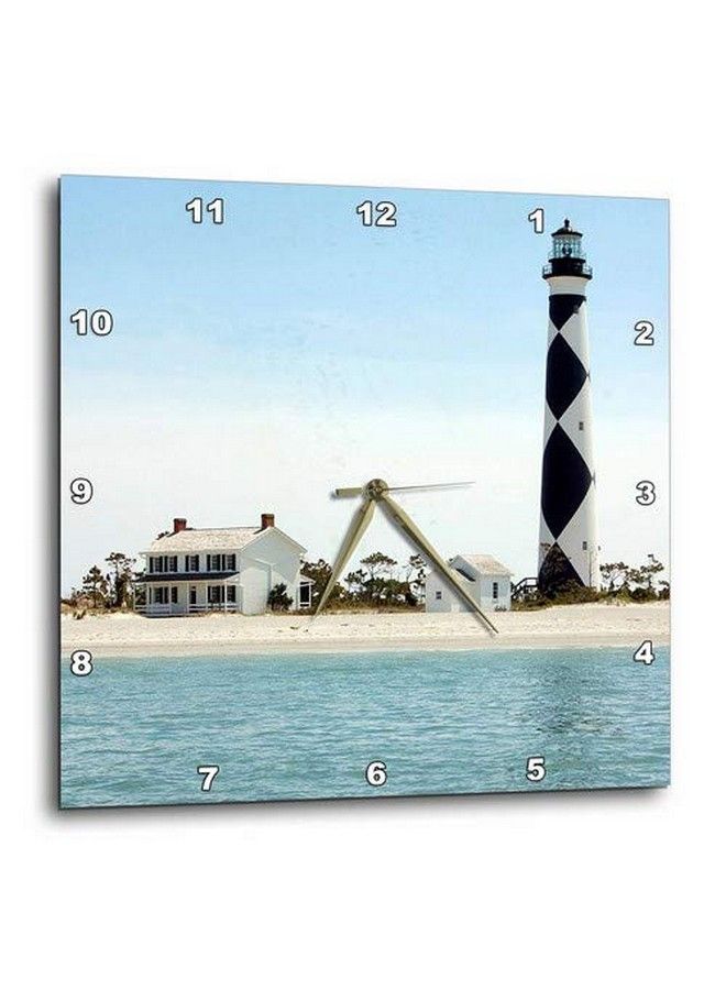 3DROSE Dpp_93274_2 North Carolina Cape Lookout Lighthouseus34 Lse0035Lynn Seldonwall Clock 13 By 13Inch - Image 1
