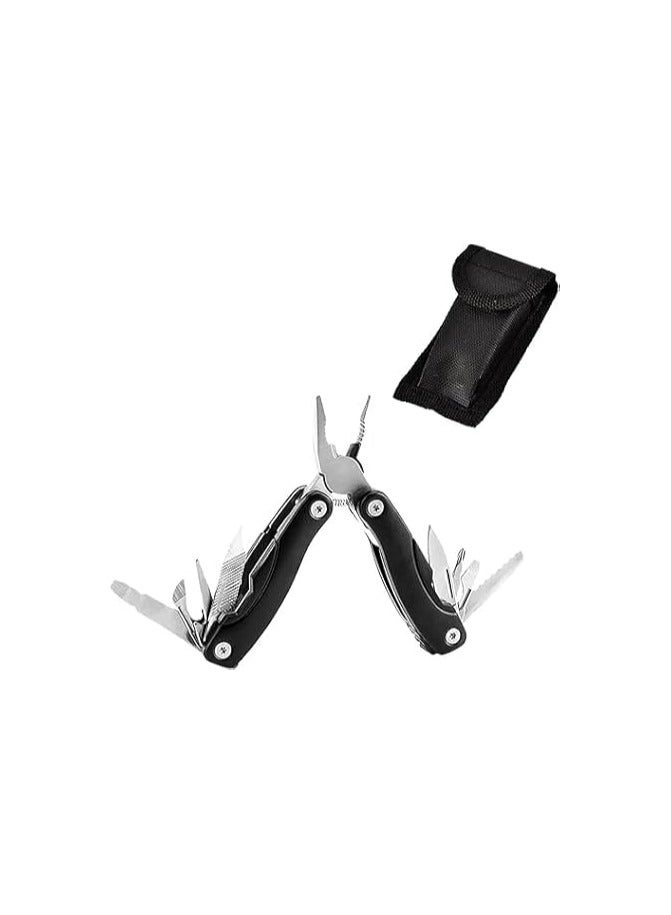 Generic Multitool Pliers - Multitool Pocket Pliers for Cars, Camping, Fishing, Stainless Steel Tool with Storage Bag, Folds Up to 4 Inch, Durable and Lightweight (Black)  - Image 1
