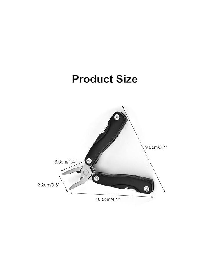 Generic Multitool Pliers - Multitool Pocket Pliers for Cars, Camping, Fishing, Stainless Steel Tool with Storage Bag, Folds Up to 4 Inch, Durable and Lightweight (Black)  - Image 2