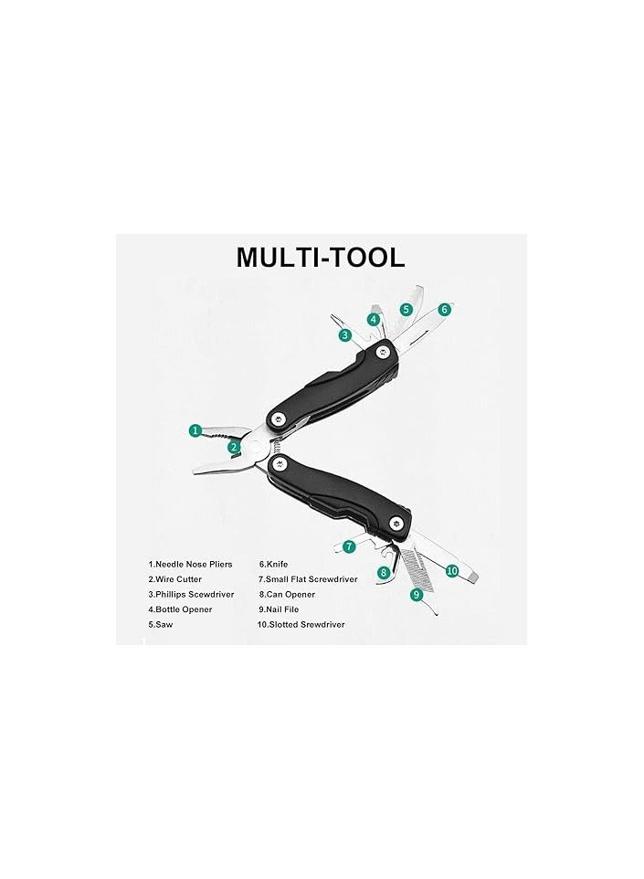 Generic Multitool Pliers - Multitool Pocket Pliers for Cars, Camping, Fishing, Stainless Steel Tool with Storage Bag, Folds Up to 4 Inch, Durable and Lightweight (Black)  - Image 3