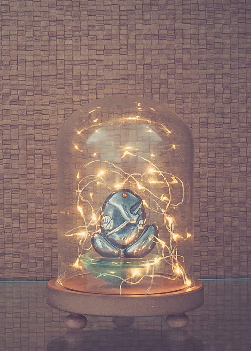 LABZIO Decorative Clear Borosilicate Glass Bell Jar with Round Lacquered Wood Base – Elegant Tabletop Dome Display Case for Home Decor, Festive Centerpiece, Office & Living Room Decoration - Image 3