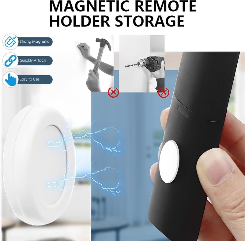Adorila 8 Pack Magnetic Remote Control Holder Wall Mount Self Adhesive Remote Control Organizers Storage TV Remote Holder for Home Office Hotel White - Image 4