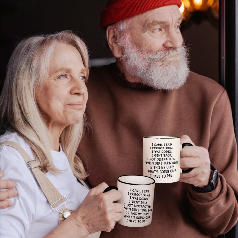 Shqiueos Funny 60th Birthday Gifts for Women Men Mug 11oz, Gag 60 Year Old Birthday Gifts for Her Him, 60th Bday Gift Idea for Mom Dad Sister Best Friends, 1966 Birthday Decorations Coffee Cup - Image 5