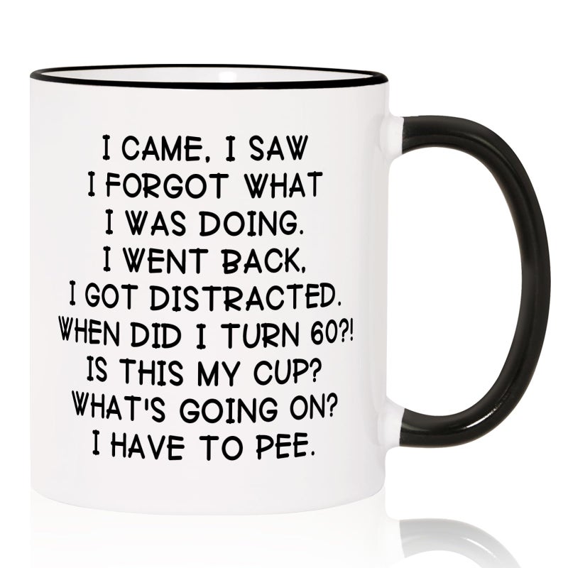 Shqiueos Funny 60th Birthday Gifts for Women Men Mug 11oz, Gag 60 Year Old Birthday Gifts for Her Him, 60th Bday Gift Idea for Mom Dad Sister Best Friends, 1966 Birthday Decorations Coffee Cup - Image 1