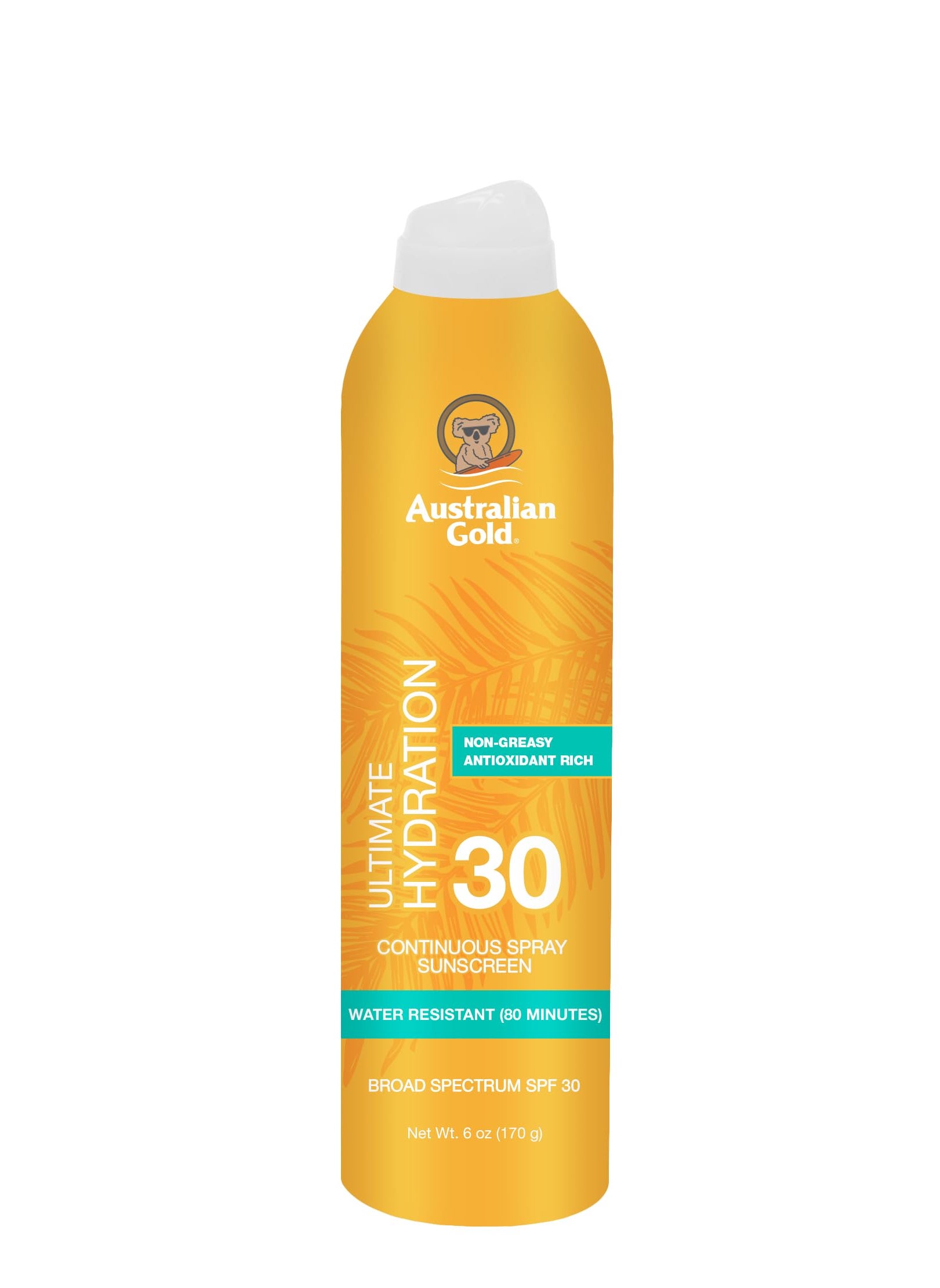 Australian Gold Australian Gold Continuous Spray Sunscreen SPF 30, 6 Ounce Dries Fast Broad Spectrum Water Resistant Non-Greasy 