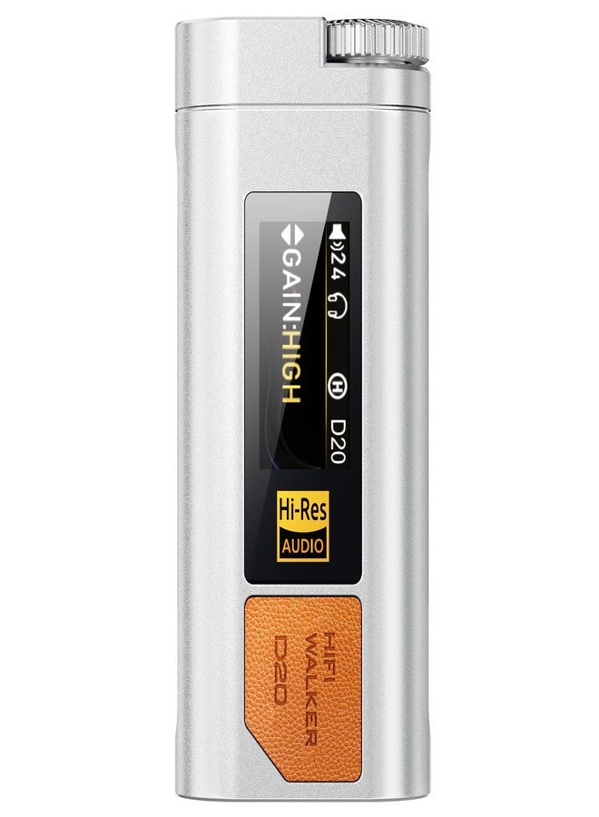 HIFI WALKER D20 DAC512 Portable Headphone Amp/DAC - USB Hi-Res Audio Dongle with 4.4mm Balanced & 3.5mm Output, ES9038Q2M + CT7601PR, Support PCM 768kHz/DSD512, CNC Aluminum, OLED Display - Image 1