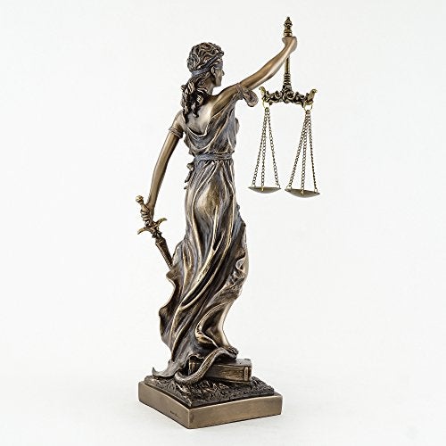 Top Collection Bronze Finish Lady Justice 12.5 Inch Statue Sculpture - Image 4