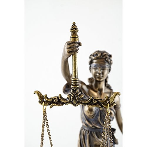 Top Collection Bronze Finish Lady Justice 12.5 Inch Statue Sculpture - Image 5