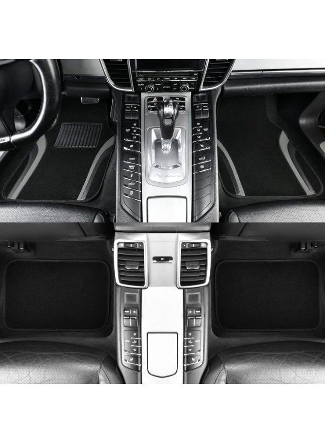 يوڠام طقم سجاد أرضية للسيارة من المخمل غير قابل للانزلاق مع قاعدة TPR مثبتة بالأظافر، مناسب لجميع الفصول، عالمي لمعظم السيارات وسيارات الدفع الرباعي، يحتوي على 4 قطع - Image 3