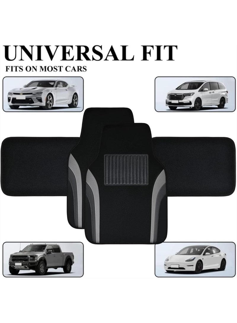 يوڠام طقم سجاد أرضية للسيارة من المخمل غير قابل للانزلاق مع قاعدة TPR مثبتة بالأظافر، مناسب لجميع الفصول، عالمي لمعظم السيارات وسيارات الدفع الرباعي، يحتوي على 4 قطع - Image 5