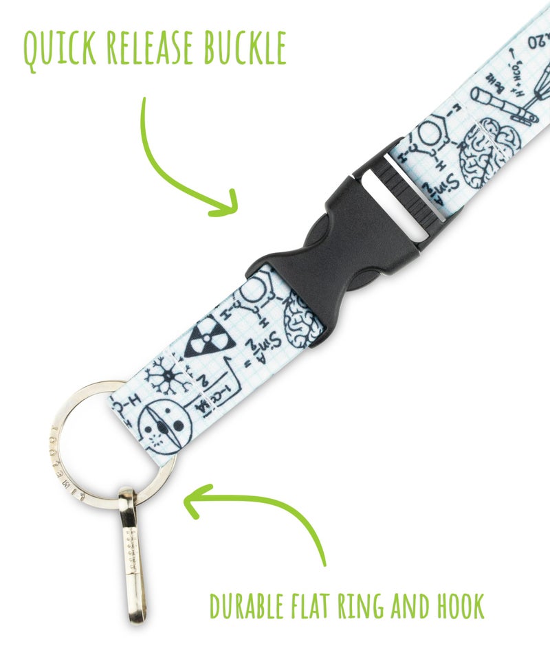 Limeloot STEM Math Science Graphing Paper Premium Lanyard with Breakaway, Release Buckle, and Flat Ring. - Image 2