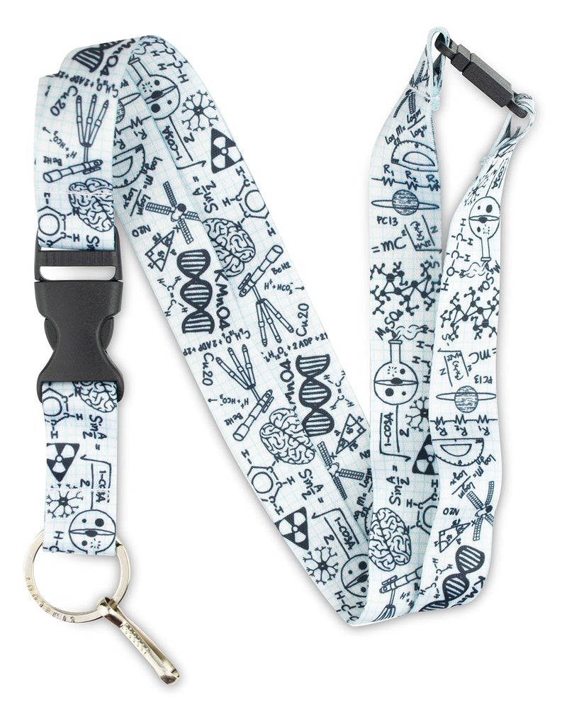 Limeloot STEM Math Science Graphing Paper Premium Lanyard with Breakaway, Release Buckle, and Flat Ring. - Image 1