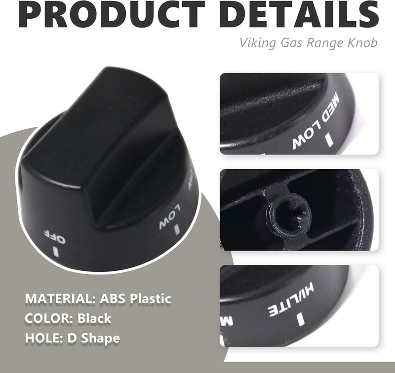 PA010034 قطع غيار لمقبض الموقد العلوي لمواقد الغاز Viking، مقبض التحكم متوافق مع VDSC305، VDSC365، VGIS30، VGRC36، VGRC48، VGRC60، VGRT36، VGRT60، VGSC30، VGSS30، 1 قطعة - Image 4