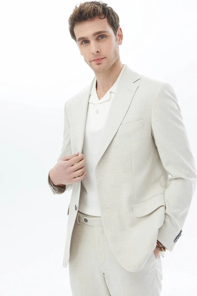 Kip Stone Patterned Regular Fit Suit