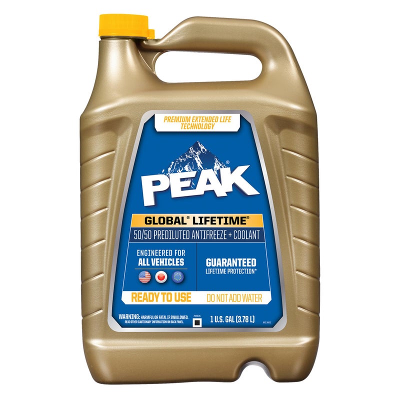 PEAK Global Lifetime 5050 Prediluted Antifreeze and Coolant for All Vehicles 1 Gal