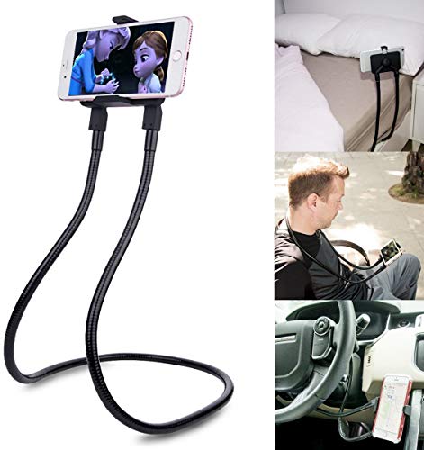 SKYCELL Lazy Neck Phone Tabletops Holder, Neck Hanging Mobile Cell Phone Stand, Multiple Function Bracket, Flexible Rotating Mounts Universal for Smartphones - Image 2