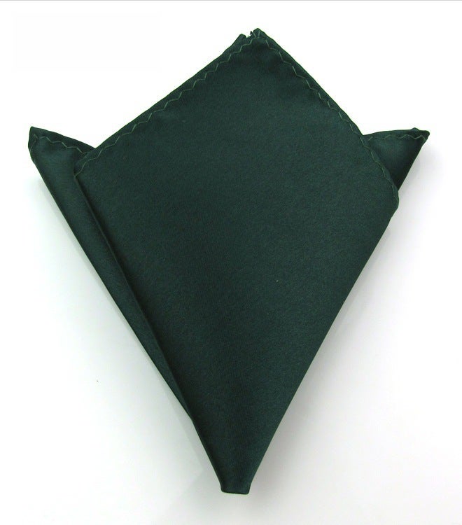 Mens Solid Formal Pocket Square Wedding Suit Handkerchief Dark green 